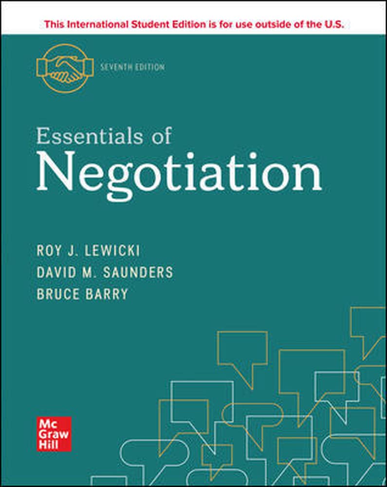 Essentials of Negotiation 7th Edition