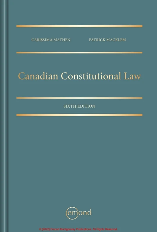 Canadian Constitutional Law 6th Edition